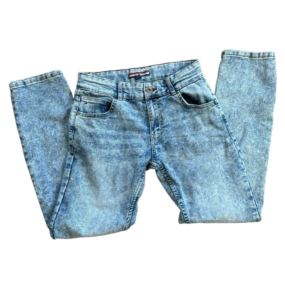 Tommy Hillfiger Boys 14 Vintage Inspired Adjustable Acid Wash Blue Jean Denim